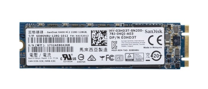 03HD3T Dell X400 128GB SATA 6Gb/s M.2 2280 Solid State ...