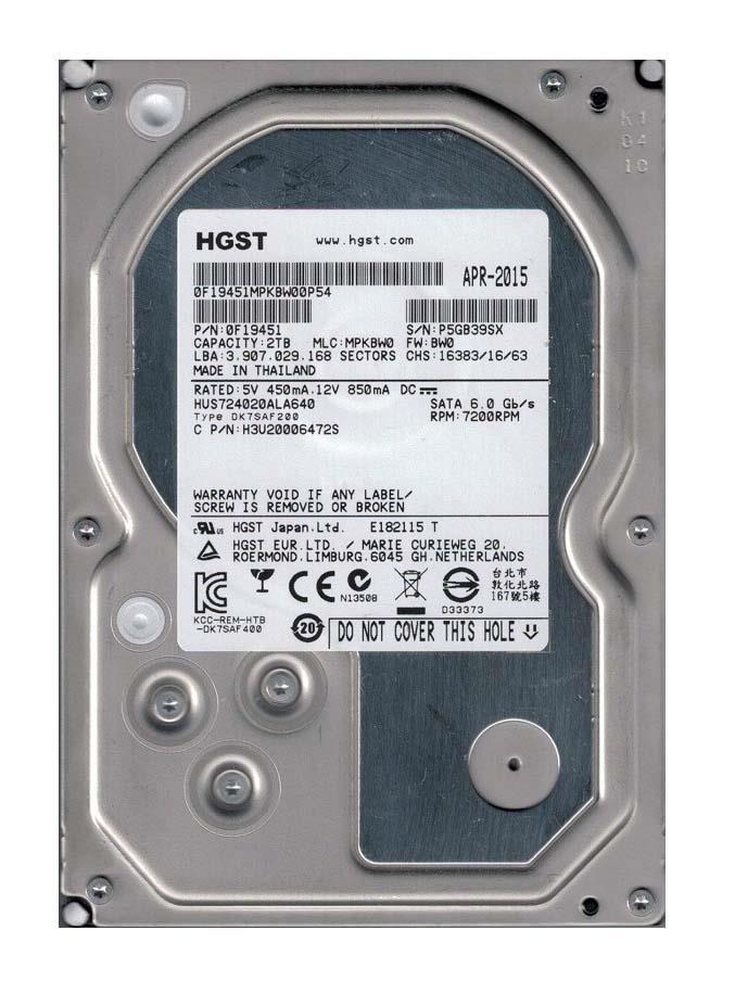 0F19473 Hitachi 2TB 7200RPM SATA 6GB/s 3.5-inch Hard Dr...