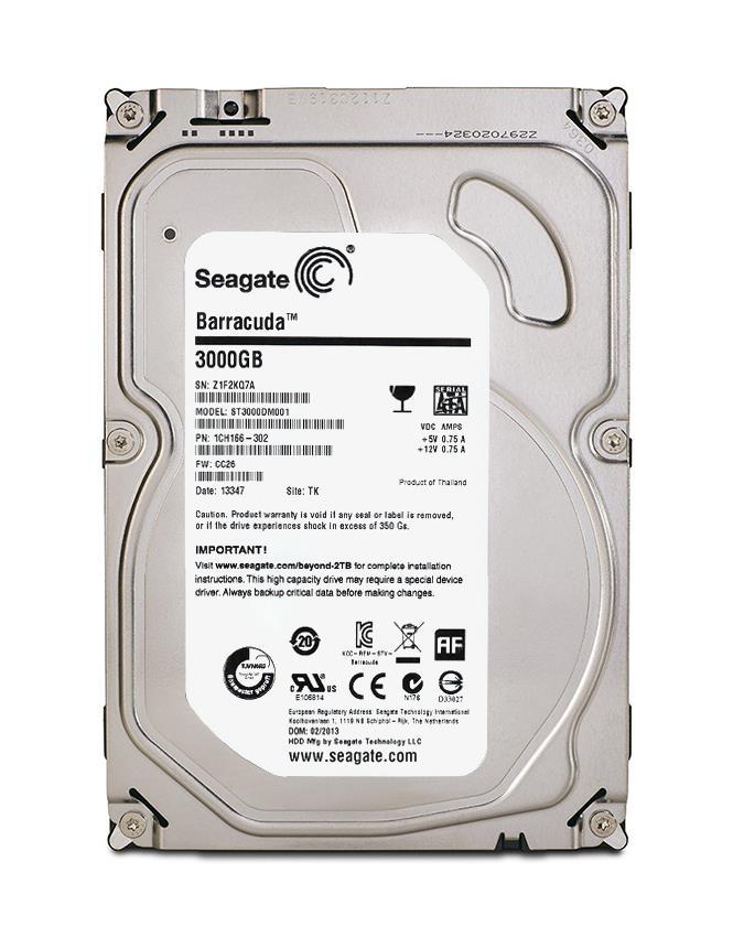 1CH166-302 Seagate BarraCuda 3TB 7200RPM SATA 6GB/s 64M...