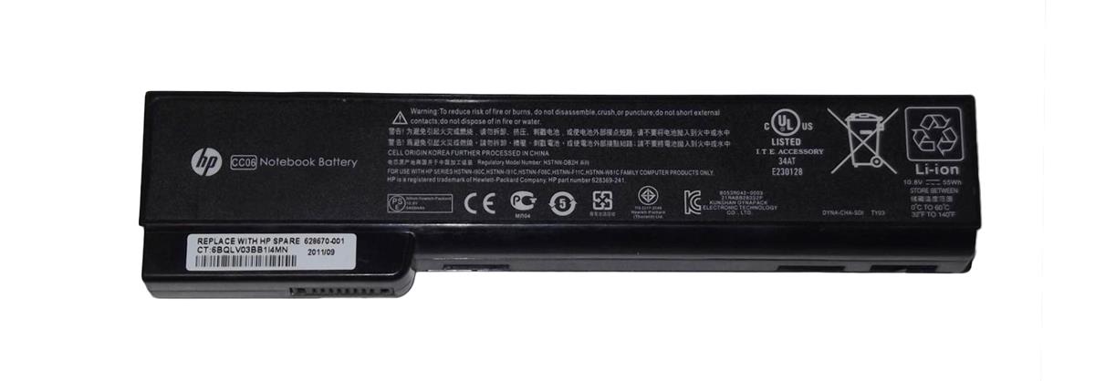 628670-001 HP 6-Cell Lithium-Ion (Li-ion) 55WH 2.8Ah Pr...