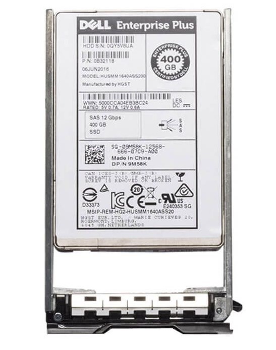 9M58K Dell 400GB MLC SAS 12Gb/s 2.5-inch Solid State Dr...