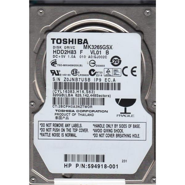 MK3265GSXF Toshiba 320GB 5400RPM SATA 3GB/s 8MB Cache 2...