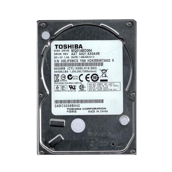 MQ01ABD064 Toshiba 640GB 5400RPM SATA 3GB/s 8MB Cache 2...