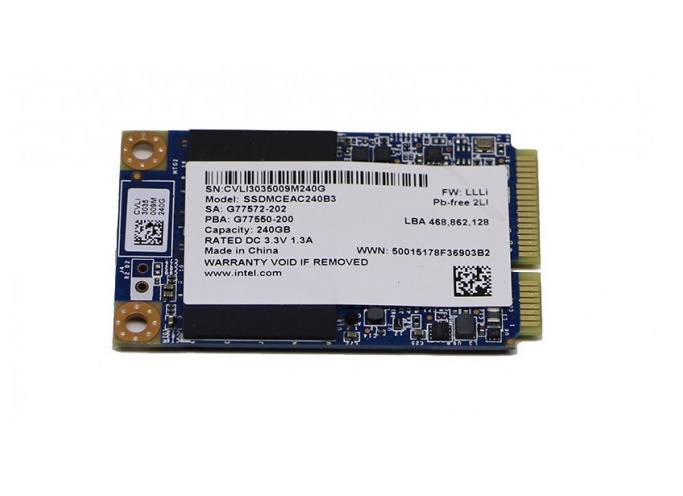 SSDMCEAC240B3 Intel 525 Series 240GB SATA 6Gb/s mSATA M...