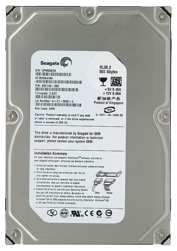 ST3500641NS Seagate NL35.2 Series 500GB 7200RPM SATA 3G...