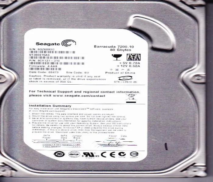 ST380815AS Seagate BarraCuda 7200.10 80GB 7200RPM SATA ...