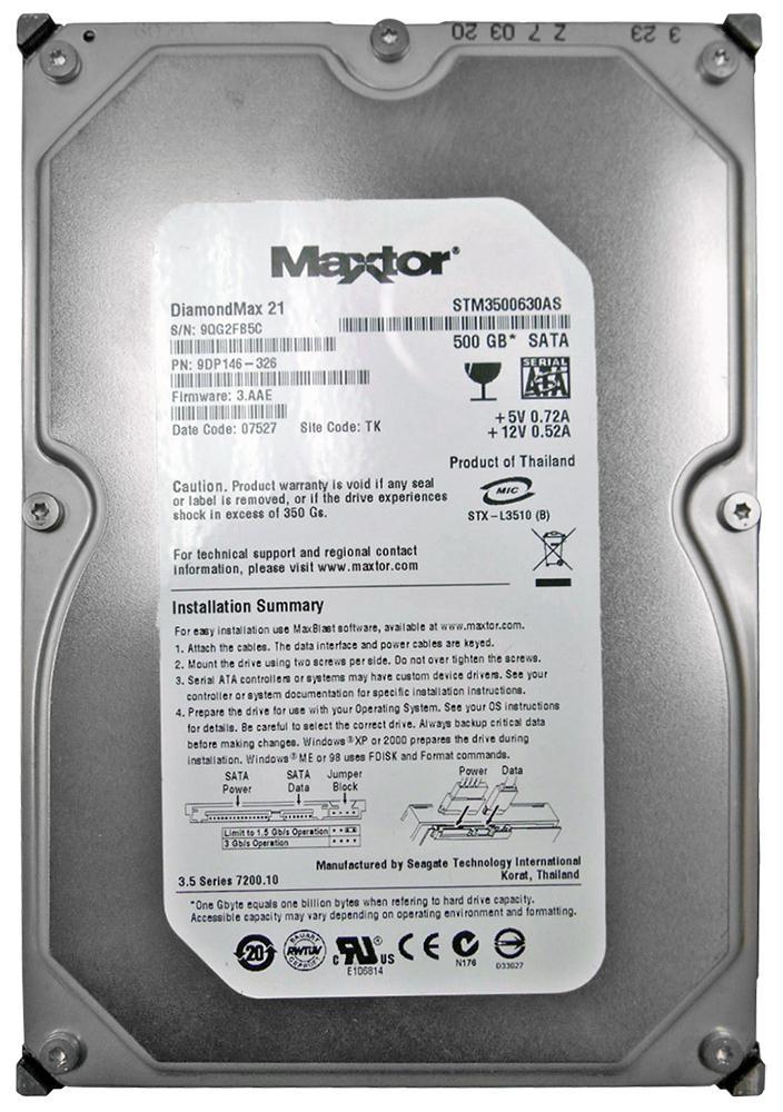 STM3500630AS Seagate DiamondMax 21 500GB 7200RPM SATA 3...