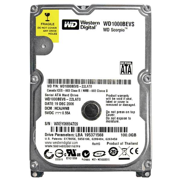 WD1000BEVS Western Digital Scorpio 100GB 5400RPM SATA 1...