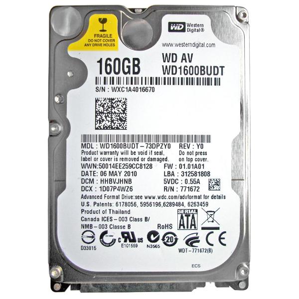 WD1600BUDT Western Digital AV-25 160GB 5400RPM SATA 3GB...