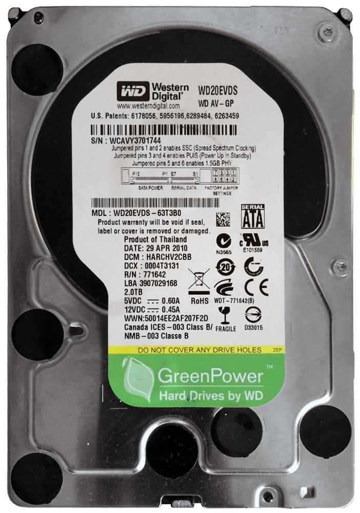 WD20EVDS Western Digital 2TB 7200RPM SATA 3GB/s 32MB Ca...