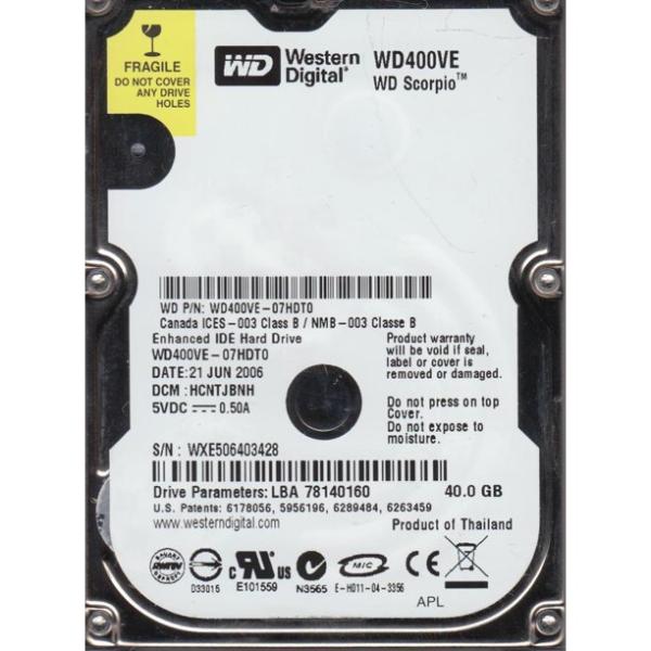 WD400VE-07HDT0 Western Digital Scorpio Blue 40GB 5400RP...