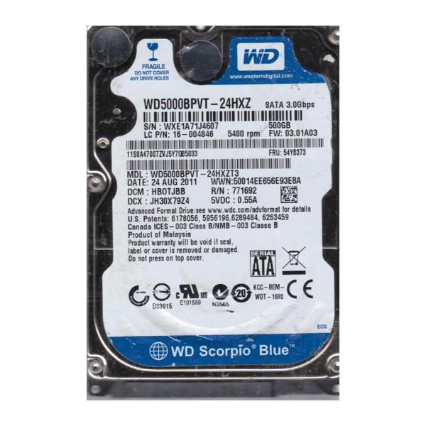 WD5000BPVT-24HXZT3 Western Digital Scorpio Blue 500GB 5...