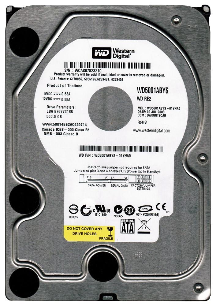 WD5001ABYS-01YNA0 Western Digital RE2 500GB 7200RPM SAT...